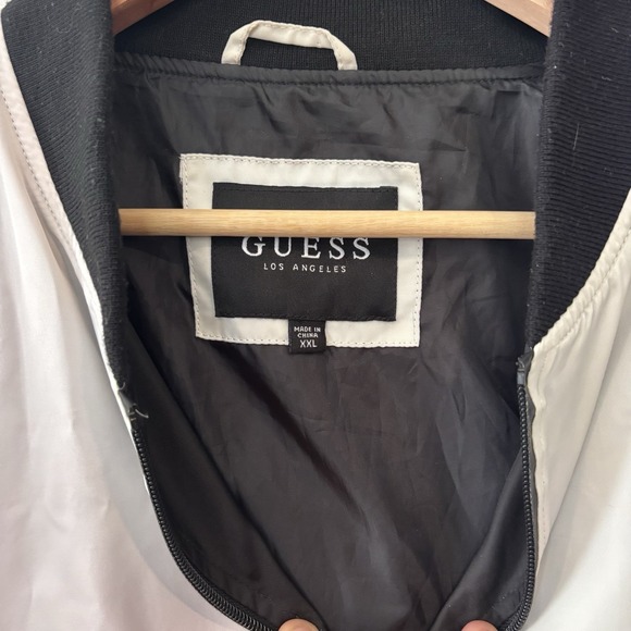 Guess Los Angeles Windbreaker Jacket Black And White SZ XXL LA - Picture 3 of 9
